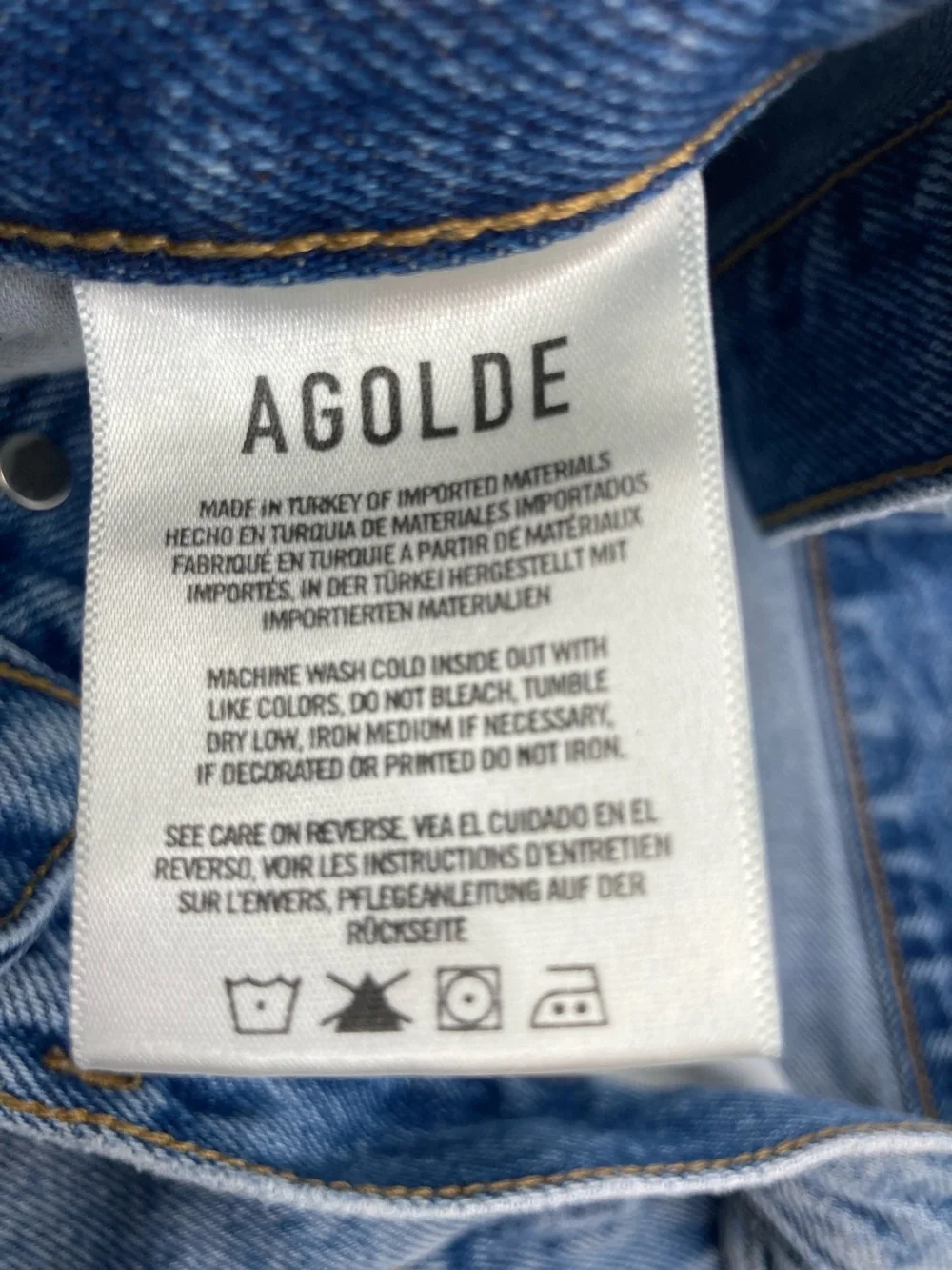 Agolde Parker High Rise Denim Cutoff Shorts Medium Wash Frayed Hem S637